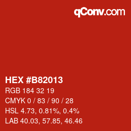 Color code: HEX #B82013 | qconv.com