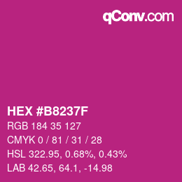 Color code: HEX #B8237F | qconv.com
