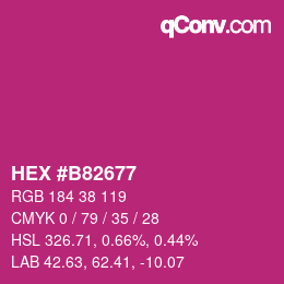 颜色代码: HEX #B82677 | qconv.com