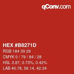 Color code: HEX #B8271D | qconv.com