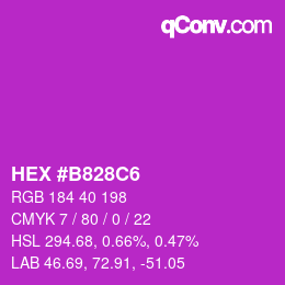 Color code: HEX #B828C6 | qconv.com