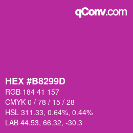 Color code: HEX #B8299D | qconv.com