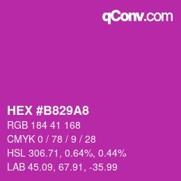 Color code: HEX #B829A8 | qconv.com