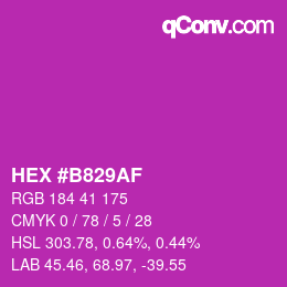 Color code: HEX #B829AF | qconv.com
