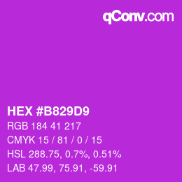 Color code: HEX #B829D9 | qconv.com