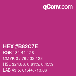 Farbcode: HEX #B82C7E | qconv.com