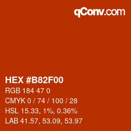 Color code: HEX #B82F00 | qconv.com