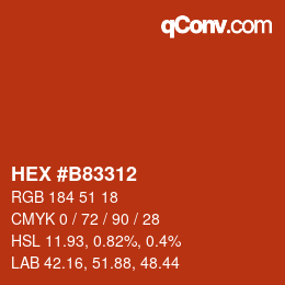 Color code: HEX #B83312 | qconv.com