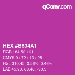 カラーコード: HEX #B834A1 | qconv.com