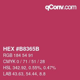 颜色代码: HEX #B8365B | qconv.com