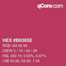 カラーコード: HEX #B8385E | qconv.com