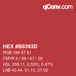 Código de color: HEX #B8393D | qconv.com