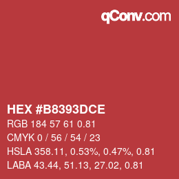 Color code: HEX #B8393DCE | qconv.com