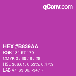 Code couleur: HEX #B839AA | qconv.com