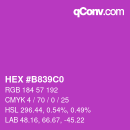 颜色代码: HEX #B839C0 | qconv.com
