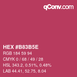 Farbcode: HEX #B83B5E | qconv.com