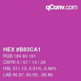カラーコード: HEX #B83CA1 | qconv.com