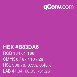Farbcode: HEX #B83DA6 | qconv.com