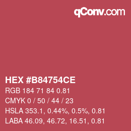 Código de color: HEX #B84754CE | qconv.com