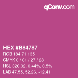 颜色代码: HEX #B84787 | qconv.com