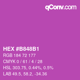 カラーコード: HEX #B848B1 | qconv.com