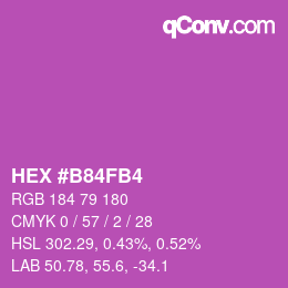 颜色代码: HEX #B84FB4 | qconv.com