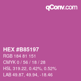 カラーコード: HEX #B85197 | qconv.com
