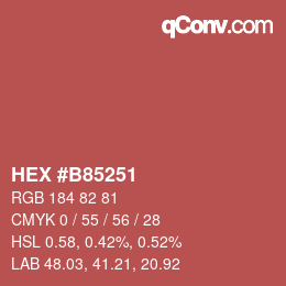 Color code: HEX #B85251 | qconv.com