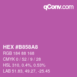 カラーコード: HEX #B858A8 | qconv.com