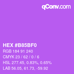 Color code: HEX #B85BF0 | qconv.com