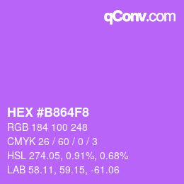 颜色代码: HEX #B864F8 | qconv.com