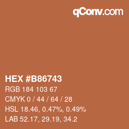 Color code: HEX #B86743 | qconv.com