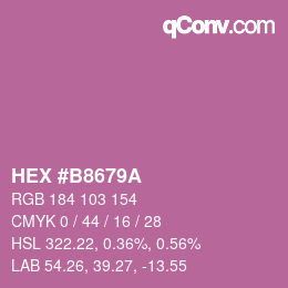 颜色代码: HEX #B8679A | qconv.com
