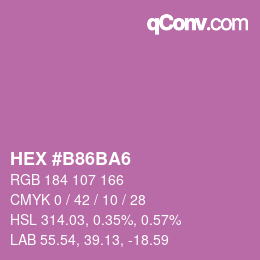 颜色代码: HEX #B86BA6 | qconv.com