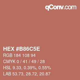 Color code: HEX #B86C5E | qconv.com