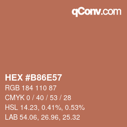 Código de color: HEX #B86E57 | qconv.com