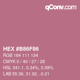 Farbcode: HEX #B86F86 | qconv.com