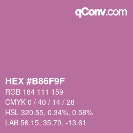 Farbcode: HEX #B86F9F | qconv.com