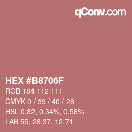 Farbcode: HEX #B8706F | qconv.com