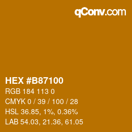 颜色代码: HEX #B87100 | qconv.com