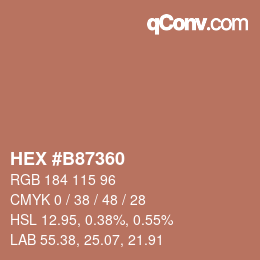 Color code: HEX #B87360 | qconv.com