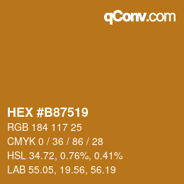 カラーコード: HEX #B87519 | qconv.com