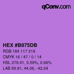Color code: HEX #B875DB | qconv.com