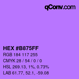 Color code: HEX #B875FF | qconv.com