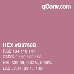 Color code: HEX #B8768D | qconv.com