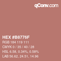 Color code: HEX #B8776F | qconv.com