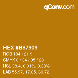 Color code: HEX #B87909 | qconv.com