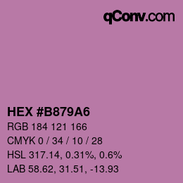 カラーコード: HEX #B879A6 | qconv.com