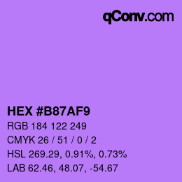 カラーコード: HEX #B87AF9 | qconv.com