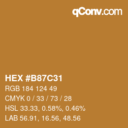 Color code: HEX #B87C31 | qconv.com
